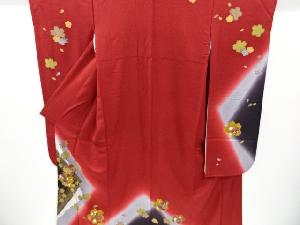 リサイクル　桜に独楽ぽっくり模様刺繍振袖・袋帯セット